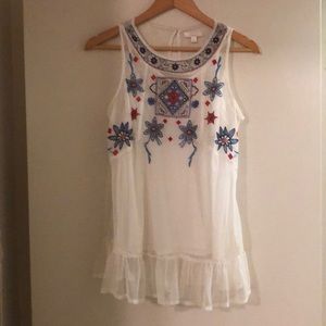 White embroidered tank
